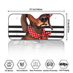 Dachshund With Red Sunglasses Print Car Windshield Sun Shade