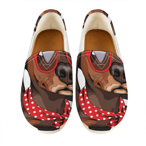 Dachshund With Red Sunglasses Print Casual Shoes