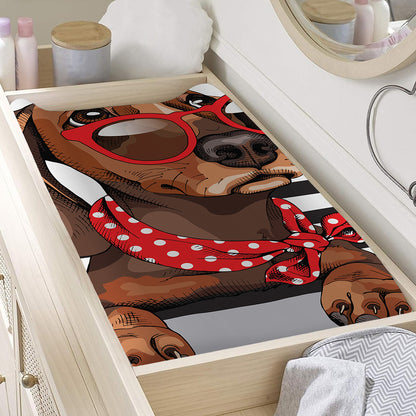 Dachshund With Red Sunglasses Print Changing Pad Cover