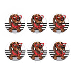 Dachshund With Red Sunglasses Print Coaster Set