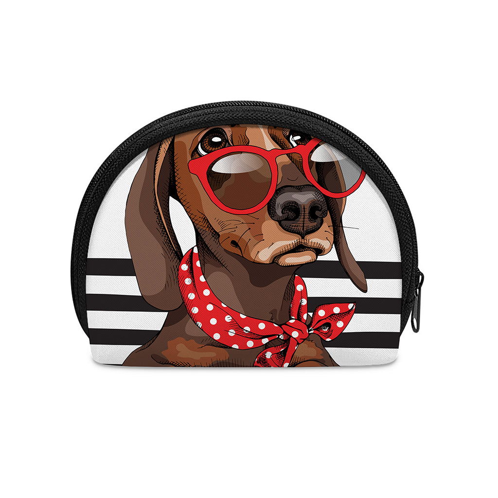 Dachshund With Red Sunglasses Print Coin Purse