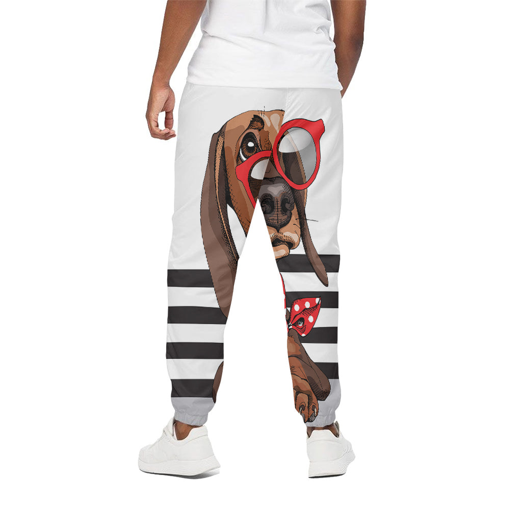 Dachshund With Red Sunglasses Print Cotton Pants