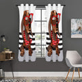 Dachshund With Red Sunglasses Print Grommet Curtain Panels