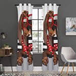 Dachshund With Red Sunglasses Print Curtain