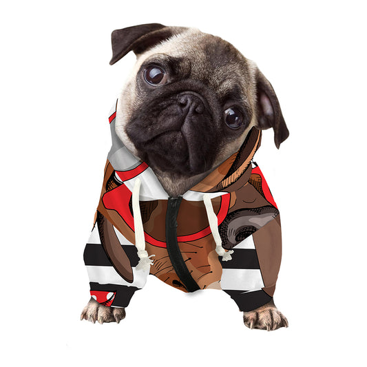 Dachshund With Red Sunglasses Print Dog Zip Up Hoodie