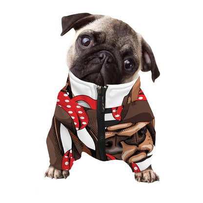 Dachshund With Red Sunglasses Print Dog Zip Up Jacket