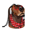 Dachshund With Red Sunglasses Print Drawstring Makeup Bag