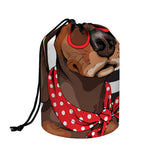 Dachshund With Red Sunglasses Print Drawstring Makeup Bag