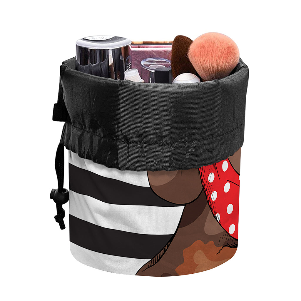 Dachshund With Red Sunglasses Print Drawstring Makeup Bag