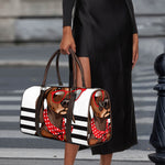 Dachshund With Red Sunglasses Print Duffle Bag