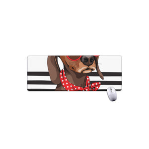 Dachshund With Red Sunglasses Print Extended Mouse Pad