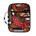 Dachshund With Red Sunglasses Print Front Pocket Bible Bag