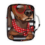 Dachshund With Red Sunglasses Print Front Pocket Bible Bag