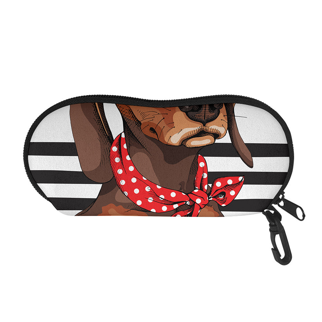 Dachshund With Red Sunglasses Print Glasses Case