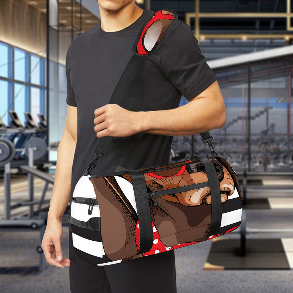 Dachshund With Red Sunglasses Print Gym Bag
