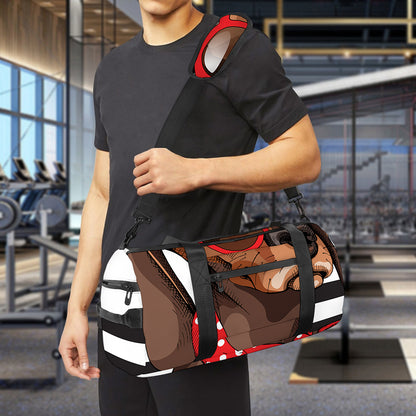 Dachshund With Red Sunglasses Print Gym Bag