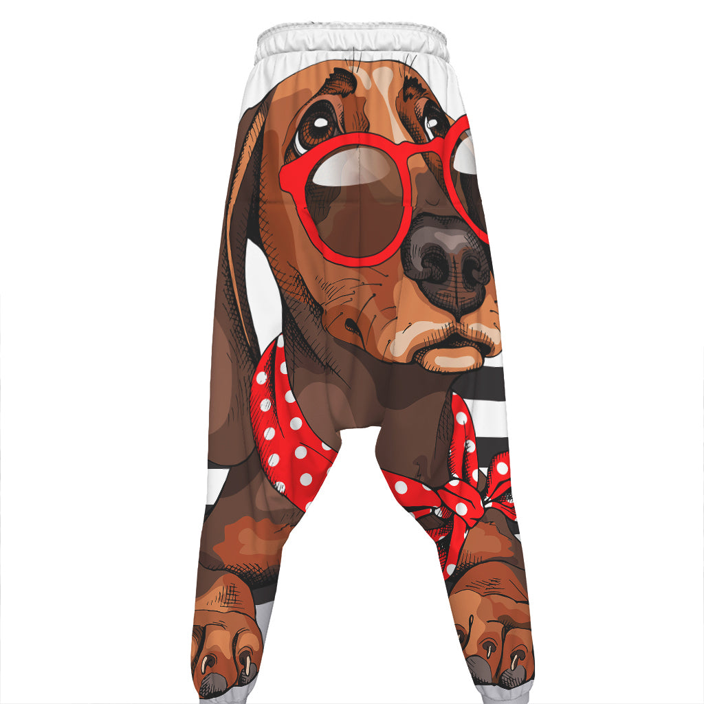 Dachshund With Red Sunglasses Print Hammer Pants