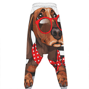 Dachshund With Red Sunglasses Print Hammer Pants