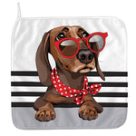 Dachshund With Red Sunglasses Print Hand Towel