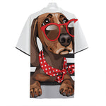 Dachshund With Red Sunglasses Print Hawaiian Shirt