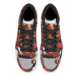 Dachshund With Red Sunglasses Print High Top Leather Sneakers