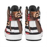 Dachshund With Red Sunglasses Print High Top Leather Sneakers