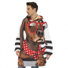 Dachshund With Red Sunglasses Print Hoodie Blanket