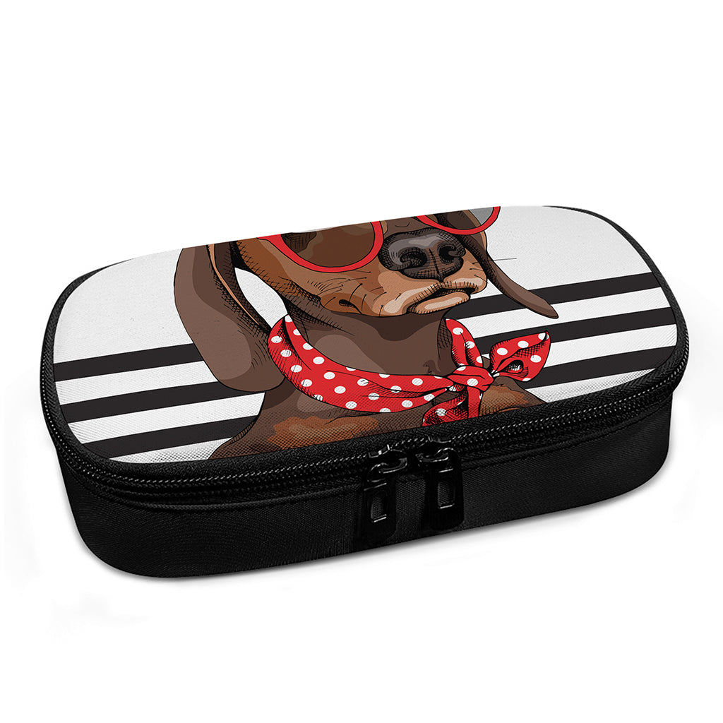 Dachshund With Red Sunglasses Print Insulin Cooler Travel Case