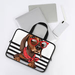 Dachshund With Red Sunglasses Print Laptop Sleeve With Handle