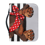 Dachshund With Red Sunglasses Print Leather Bible Cover