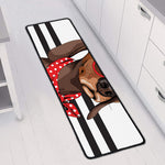 Dachshund With Red Sunglasses Print Long Kitchen Mat