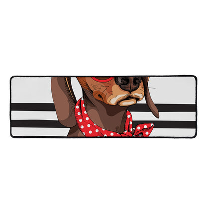 Dachshund With Red Sunglasses Print Long Kitchen Mat
