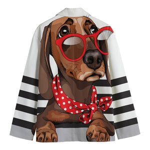 Dachshund With Red Sunglasses Print Men's Blazer