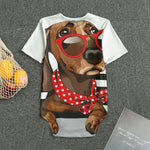 Dachshund With Red Sunglasses Print Men's Bodysuit