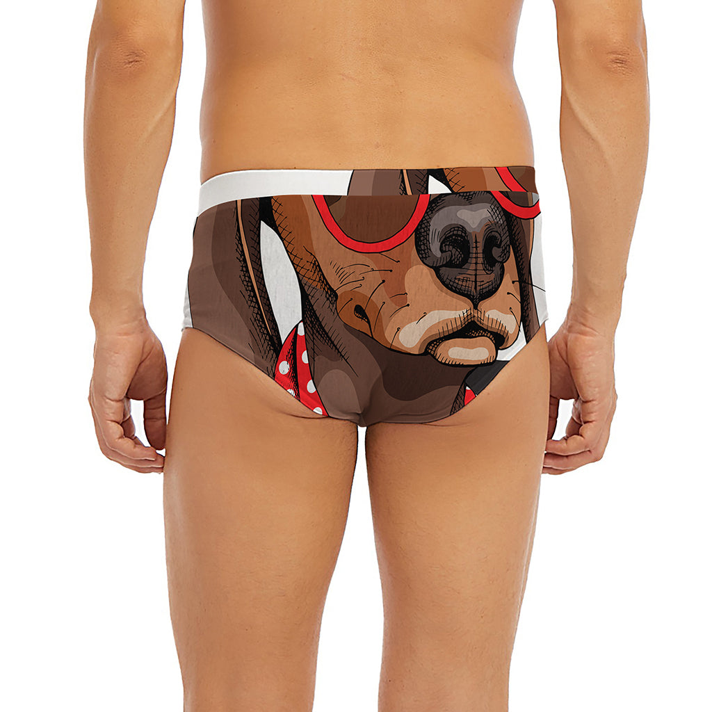 Dachshund With Red Sunglasses Print Men's Briefs