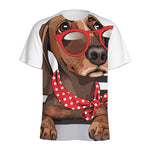 Dachshund With Red Sunglasses Print Men's Sports T-Shirt