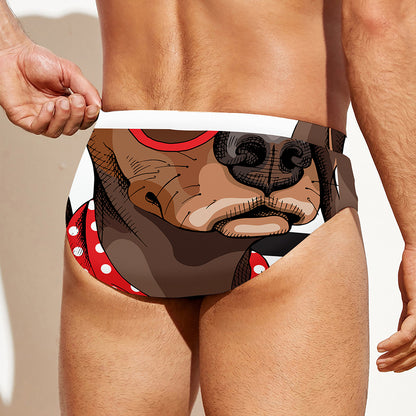 Dachshund With Red Sunglasses Print Men's Swim Briefs