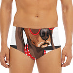 Dachshund With Red Sunglasses Print Men's Triangle Swim Briefs