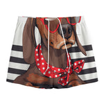 Dachshund With Red Sunglasses Print Mesh Shorts