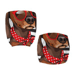 Dachshund With Red Sunglasses Print Office Chair Cover
