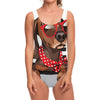 Dachshund With Red Sunglasses Print One Piece Swimsuit