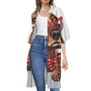 Dachshund With Red Sunglasses Print Open Front Beach Cover Up