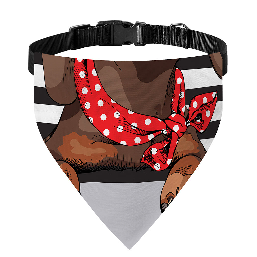 Dachshund With Red Sunglasses Print Over The Collar Dog Bandana