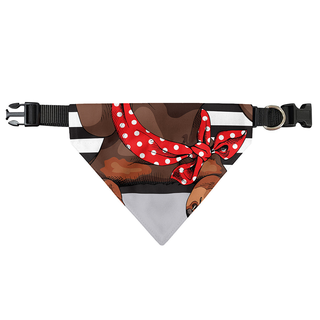 Dachshund With Red Sunglasses Print Over The Collar Dog Bandana