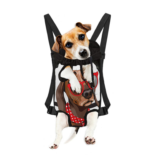 Dachshund With Red Sunglasses Print Pet Carrier Backpack