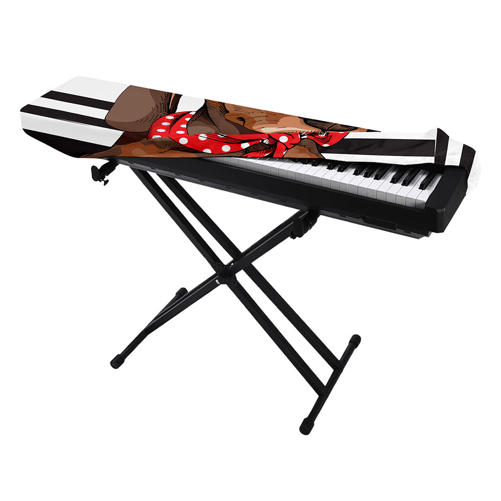 Dachshund With Red Sunglasses Print Piano Keyboard Cover