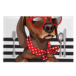 Dachshund With Red Sunglasses Print Placemat
