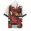 Dachshund With Red Sunglasses Print Rayon Hawaiian Shirt