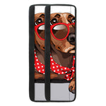 Dachshund With Red Sunglasses Print Refrigerator Handle Covers