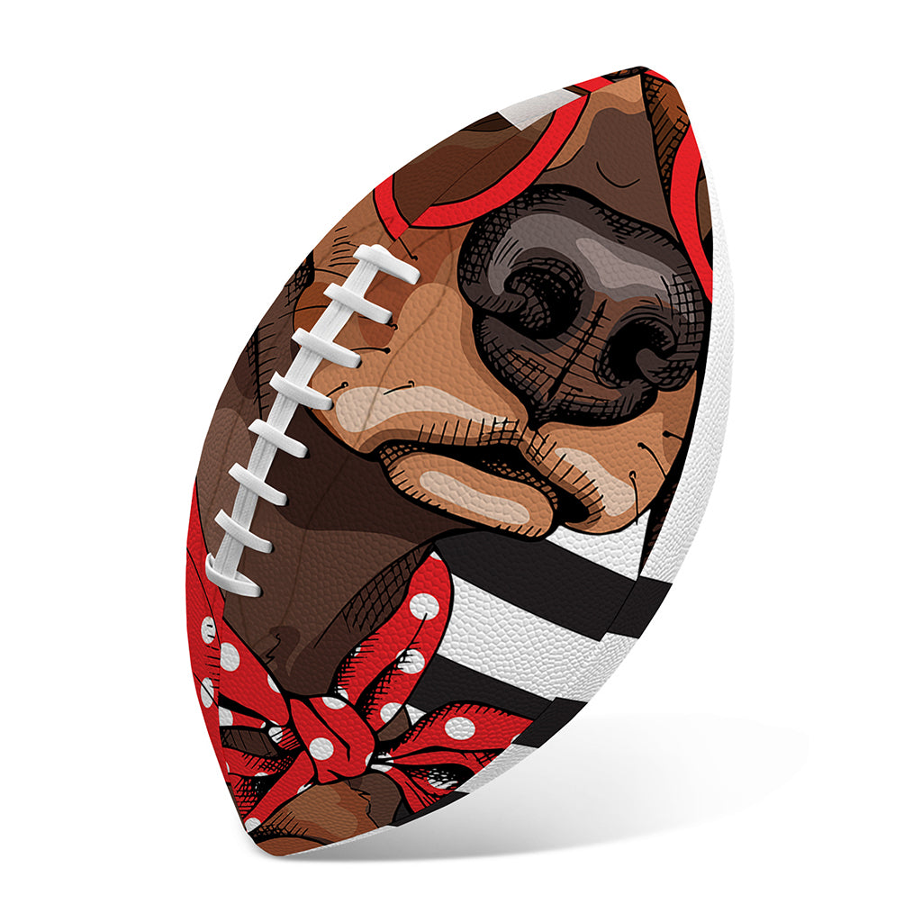 Dachshund With Red Sunglasses Print Rugby Ball